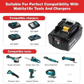 Makita 18V battery for Makita 18V power tools The 18V Makita BL1860B rechargeable battery can replace BL1850B LXT400